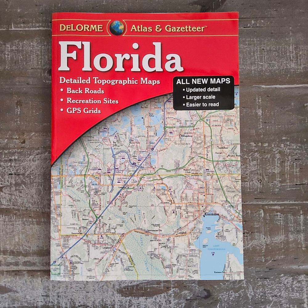 DeLorme Florida Atlas & Gazetteer Topographic Maps GPS Back Roads Guide